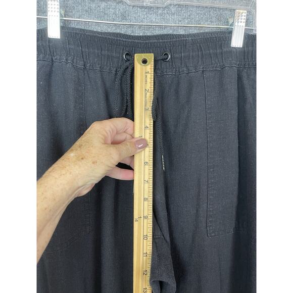 Sanctuary Jogger Pants Linen Tencel Blend Black Size Large Drawstring - Picture 3 of 11